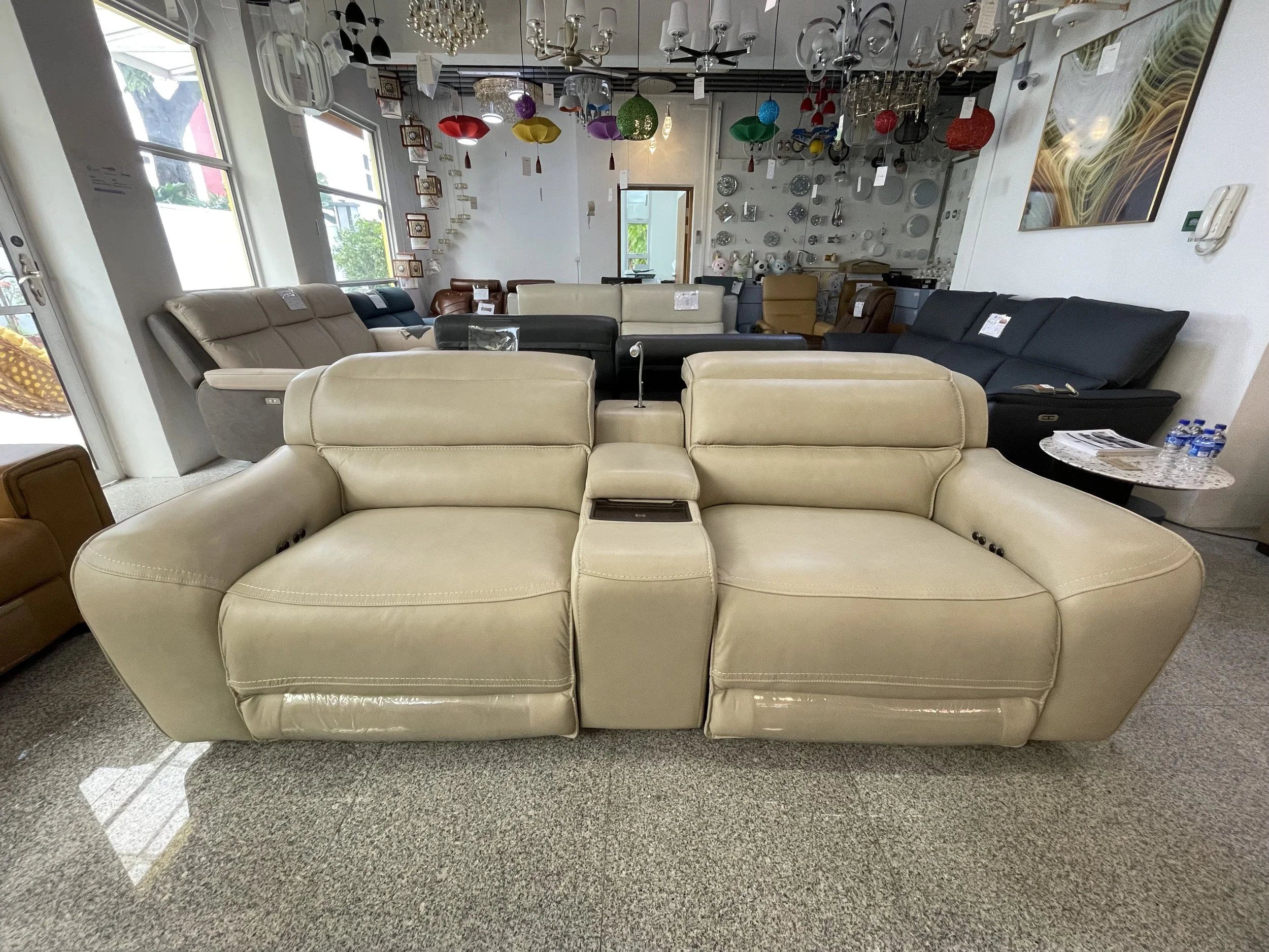 Elixir 3 seater leather power recliner sofa deals